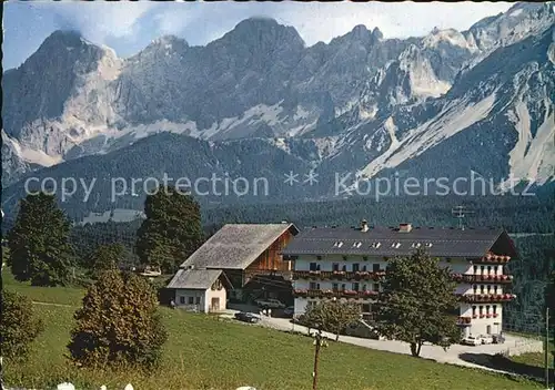 Rohrmoos Schladming Alpengasthof Schwaigerhof mit Dachsteingruppe Kat. Schladming