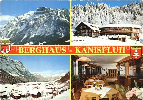 Schnepfau Vorarlberg Berghaus Kanisfluh Schnepfegg Gastraum Panorama Kat. Schnepfau