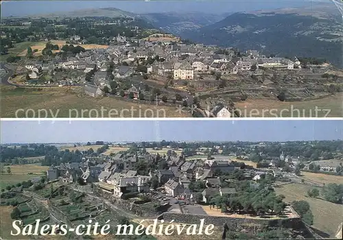 Salers Cite medievale Vallee de la Maronne Puy Violent Esplanade de Barrouze vue aerienne Kat. Salers