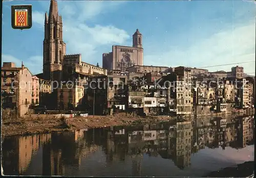 Gerona Vista parcial sobre el rio Onar Catedral Kat. Costa Brava Spanien