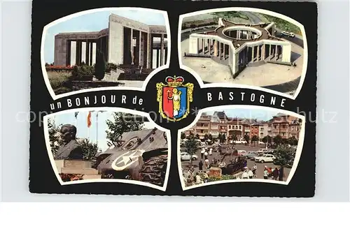 Bastogne Liege Mardasson Denkmal General Anthony McAuliffe Platz Panzer Bueste Kat. 