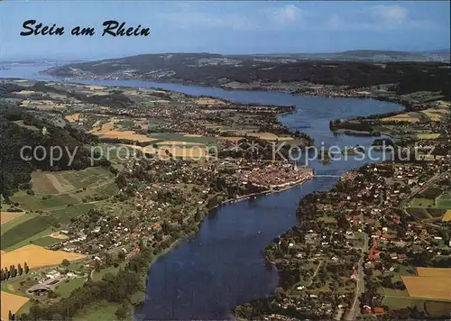Stein Rhein Fliegeraufnahme mit Burg Hohenklingen und Insel Werd Kat. Stein Rhein