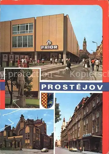Prostejov Strassenpartien mit Denkmal Kat. Prossnitz
