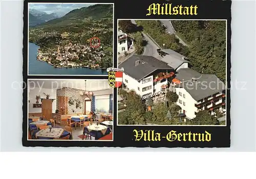 Millstatt Millstaettersee Villa Gertrud Pension garni mit Dependance Fliegeraufnahme Kat. Millstatt Millstaetter See