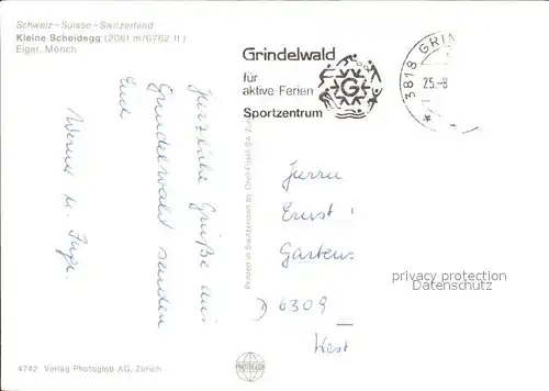 Grindelwald Kleine Scheidegg Kat. Grindelwald