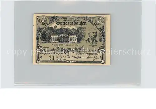 Sondershausen Thueringen Konzerthalle 50 Pfennig Kat. Sondershausen