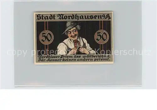 Nordhausen Thueringen Nordhieser Priem 50 Pfennig Kat. Nordhausen Harz
