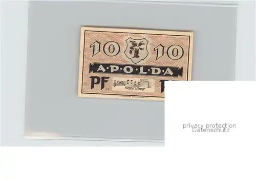 Apolda Lied Klapperschlange 10 Pfennig Kat. Apolda