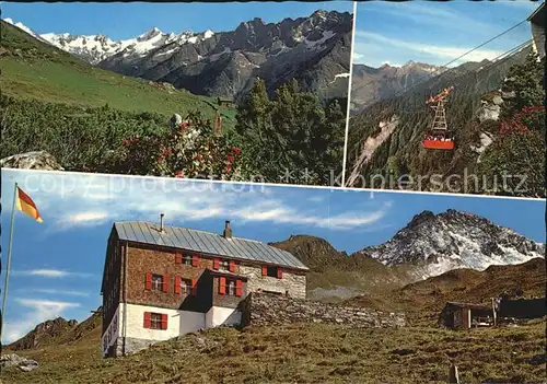 Edelhuette mit Ahornspitze Stillupp Gr Loeffler Ahornbahn mit Brandbergkolm Kat. Mayrhofen