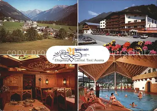Elbigenalp Panorama Sporthotel Alpenrose Gaststube Hallenbad Kat. Elbigenalp Lechtal Tirol