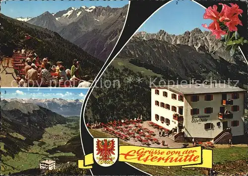 Neustift Stubaital Tirol Elferhuette Panoramablick Terrasse Kalkkoegel Karwendelgebirge Kat. Neustift im Stubaital