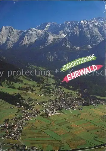 Ehrwald Tirol mit Mieminger Hochgebirge Fliegeraufnahme