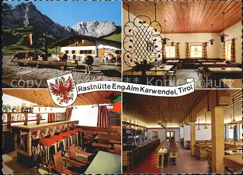 Eng Hinterriss Tirol Rasthuette Eng Alm Karwendel Gastraum Bar