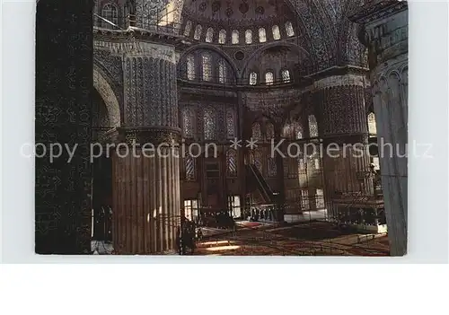 Istanbul Constantinopel Inneres der Blauen Moschee Kat. Istanbul