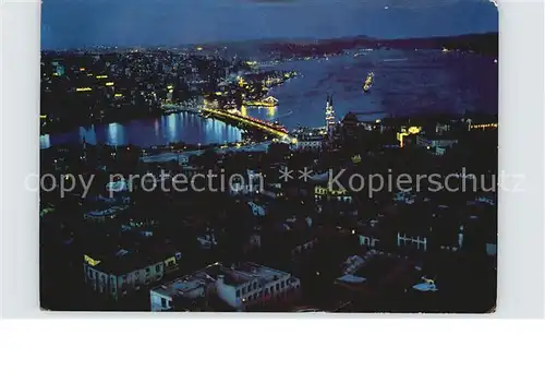 Istanbul Constantinopel Galata Bruecke Bosphorus und ueskuedar Fliegeraufnahme Kat. Istanbul