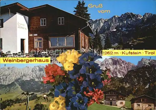 Kufstein Tirol Weinberghaus Brentenjoch Kindlhuette gegen Wilden Kaiser Kat. Kufstein