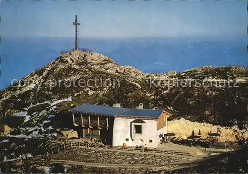 Untersberg Restaurant Hochalm mit Gipfelkreuz Kat. Salzburg