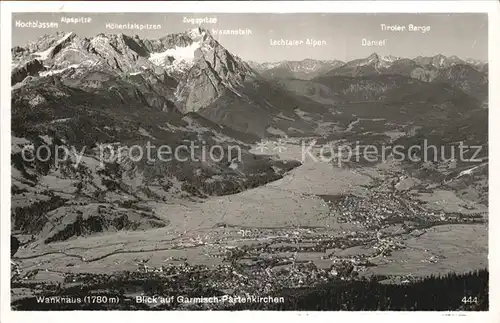 Wankhaus Blick auf Garmisch Partenkirchen Kat. Garmisch Partenkirchen