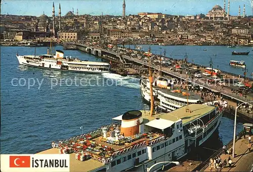 Istanbul Constantinopel Galata Bridge Neue Moschee uns Sueleymaniye Kat. Istanbul