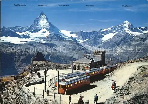 Zermatt VS Station Gornergrat mit Matterhorn und Dt. Blanche Kat. Zermatt