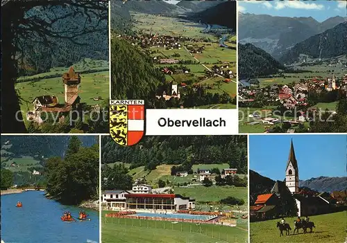 Obervellach Kaernten Teilansicht Kirche Schwimmbad  Kat. Obervellach