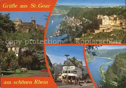 St Goar Panorama Burg Rhein  Kat. Sankt Goar