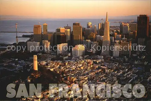 San Francisco California Fliegeraufnahme Coit Tower  Kat. San Francisco