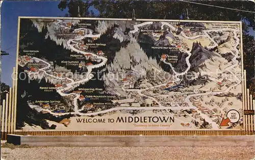 Middletown California Highway Map Kat. Middletown