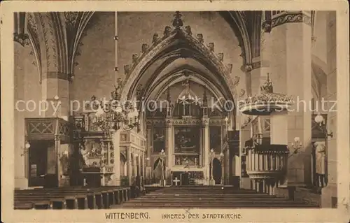 Wittenberg Lutherstadt Stadtkirche innen Kat. Wittenberg