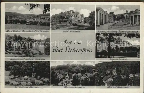 Bad Liebenstein Blick vom Waldhaus Reichshoehe Schloss Altenstein Kurhotel Kaiserhof Kat. Bad Liebenstein