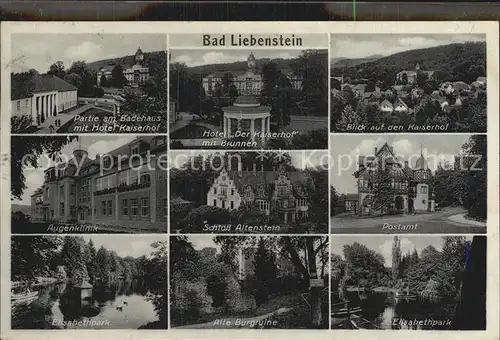Bad Liebenstein Partie am Badehaus Hotel Kaiserhof Augenklinik Schloss Altenstein  Kat. Bad Liebenstein