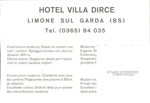 Limone sul Garda Hotel Villa Dirce Kat. 