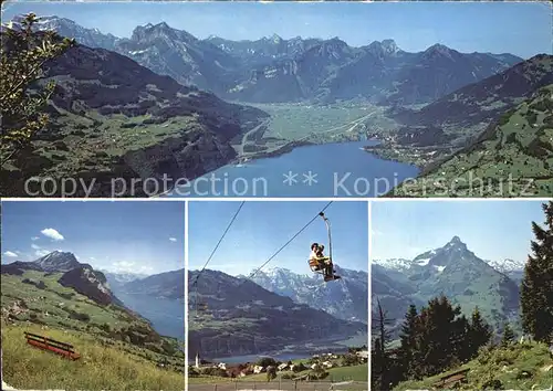 Amden SG Walensee Linthebene und Glarnerberge Kat. Amden