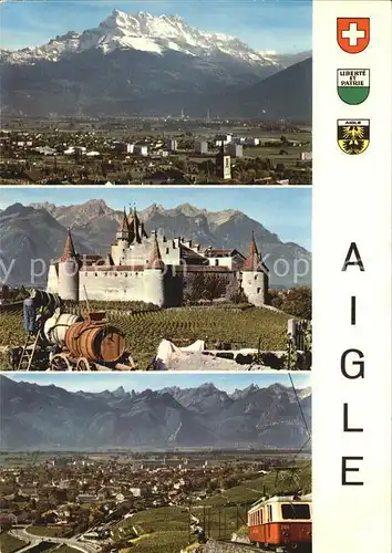 Aigle VD Le Chateau et Dents du Midi Kat. Aigle