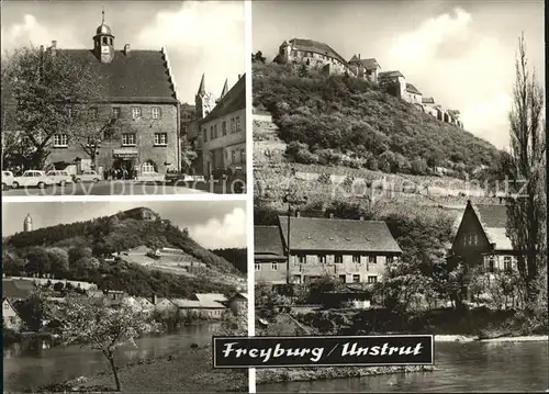 Freyburg Unstrut Markt mit Rathaus und Stadtkirche Kat. Freyburg Unstrut