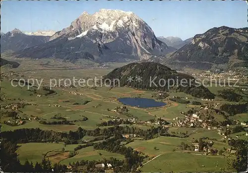 Dachstein Gebirge mit Grimming Aigen im Ennstal und Putterersee Fliegeraufnahme Kat. Oesterreich
