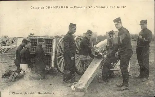 Militaria Frankreich Camp de Chambarab Piece de 75 Theorie sur le Tir /  /