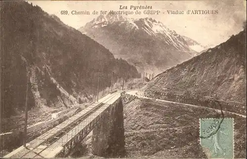 Artigues Hautes-Pyrenees Chemin de fer electrique de Gripp Viaduc / Artigues /Arrond. d Argeles-Gazost