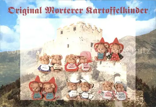 Vinschgau Suedtirol Schloss Obermontani mit Morterer Kartoffelkinder / Val Venosta /Bolzano