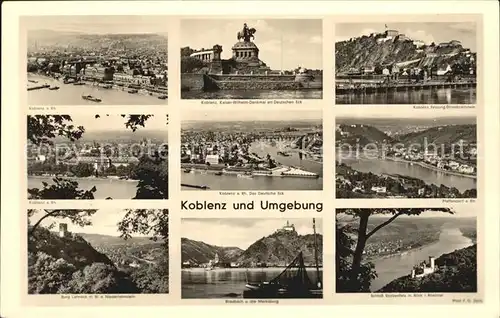 Koblenz Rhein Burg Lahneck Braubach Pfaffendorf Kat. Koblenz