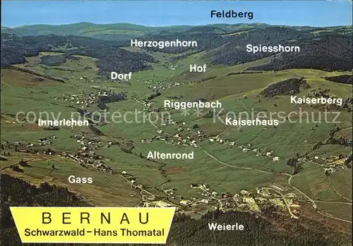 Bernau Schwarzwald Fliegeraufnahme Kaiserberg Gass Altenrond Kat. Bernau im Schwarzwald