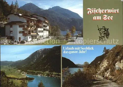 Achenkirch Achensee Fischerwirt am See Panorama Uferweg