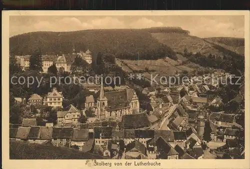 Stolberg Harz Blick von der Lutherbuche Kat. Stolberg Harz