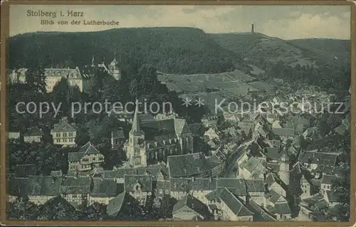 Stolberg Harz Blick von der Lutherbuche Kat. Stolberg Harz