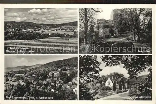 Bad Liebenstein Blick von der Reichshoehe Burgruine Schloss Altenstein Kat. Bad Liebenstein