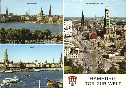 Hamburg Michaeliskirche Binnenalster Hafen  Kat. Hamburg