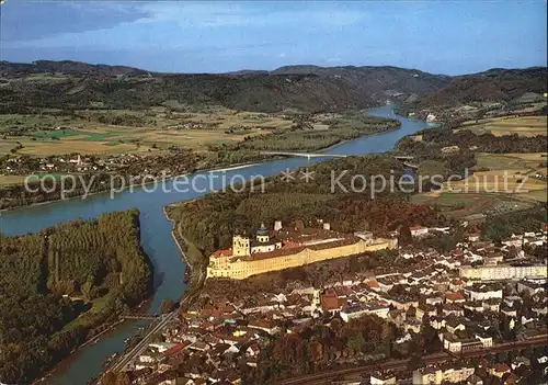 Schoenbuehel Aggsbach Fliegeraufnahme Stift Melk v. SW Kat. Schoenbuehel Aggsbach