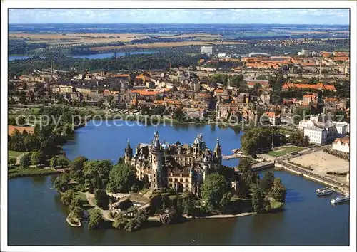 Schwerin Mecklenburg Fliegeraufnahme mit Schloss Kat. Schwerin