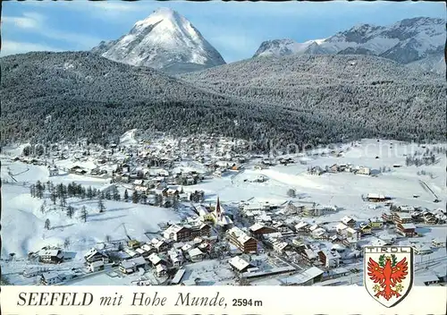 Seefeld Tirol mit Hohe Munde Fliegeraufnahme Kat. Seefeld in Tirol