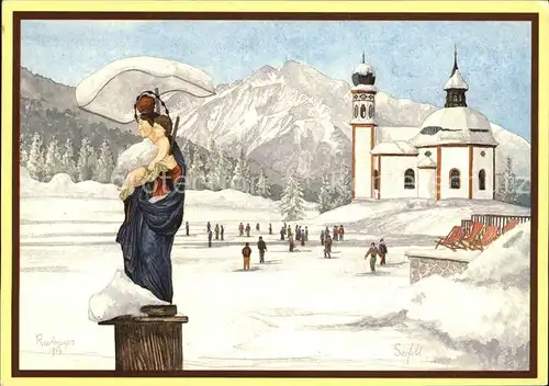 Seefeld Tirol Seekirchl mit Madonna Kat. Seefeld in Tirol